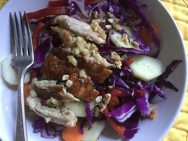 Asian chicken salad with cabbage