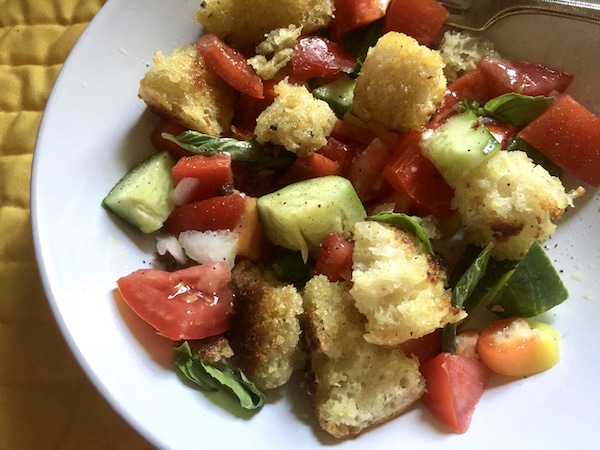 simple panzanella for one
